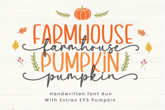 Farmhouse Pumpkin Font Designs for Autumn Projects